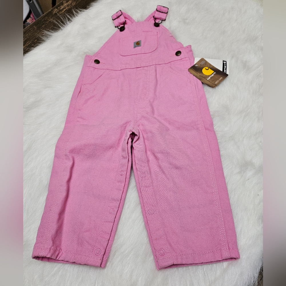 Carhartt baby girl bibs, Rose Bloom color. 18 Month New with tags.